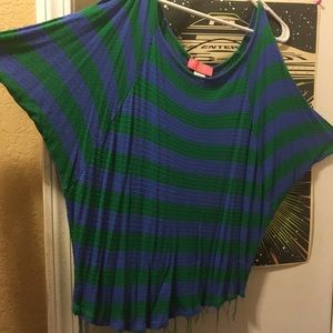 Slouchy Striped Crop Tee